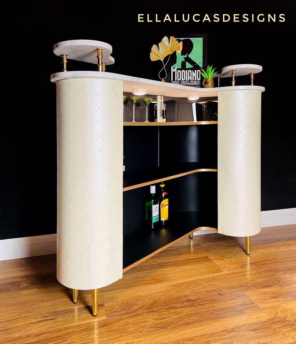 Sold - Retro cocktail bar / art deco cocktail bar cabinet ...