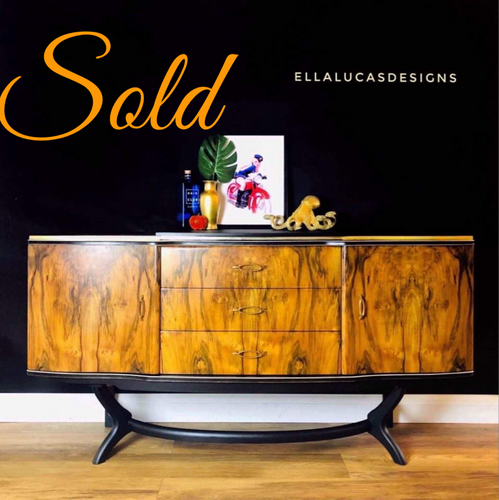 Sold sold Mid century walnut sideboard / Art Deco sideboard