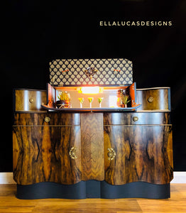 Sold Art Deco walnut drinks cabinet