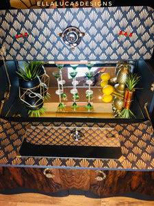 Sold Art Deco walnut drinks cabinet